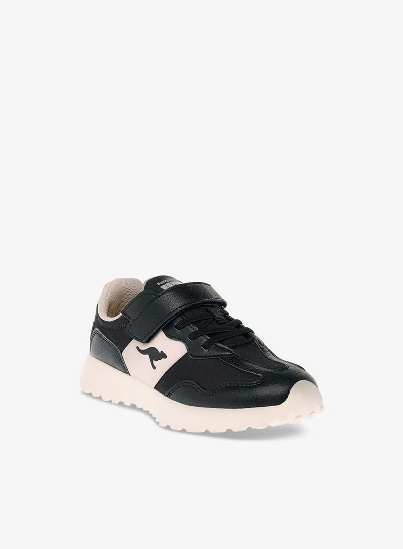 kangaROOS Girls' Colourblock Sports Shoes with Hook and Loop Closure