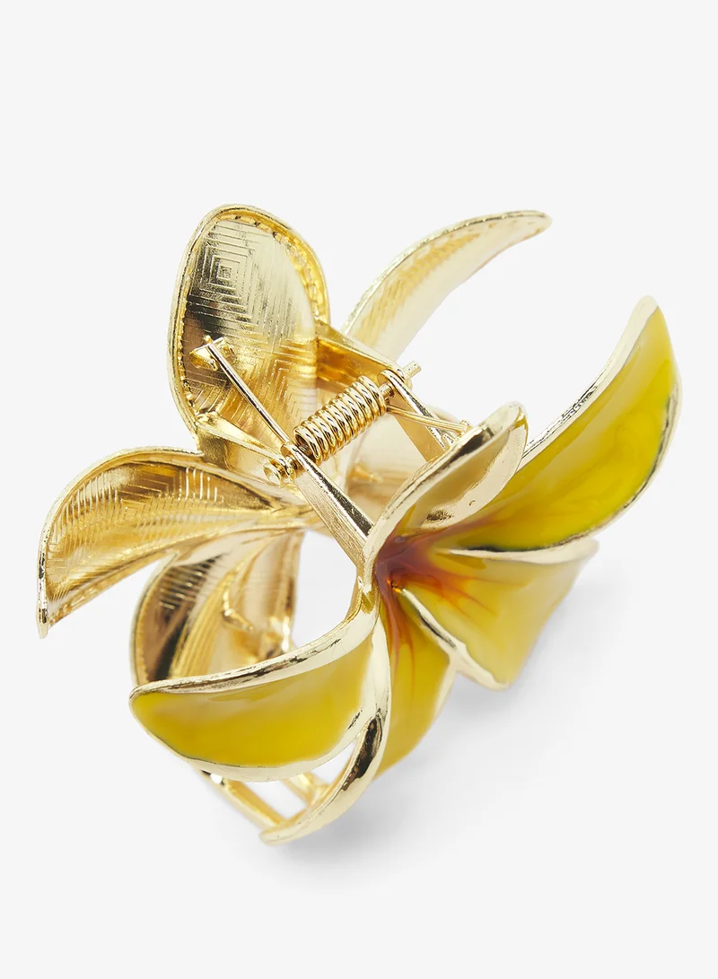 Ginger Metallic Flower Hair Claw