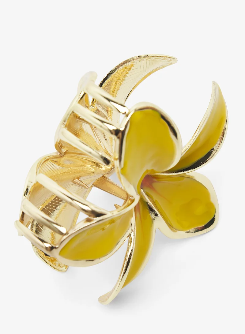 جينجر Metallic Flower Hair Claw