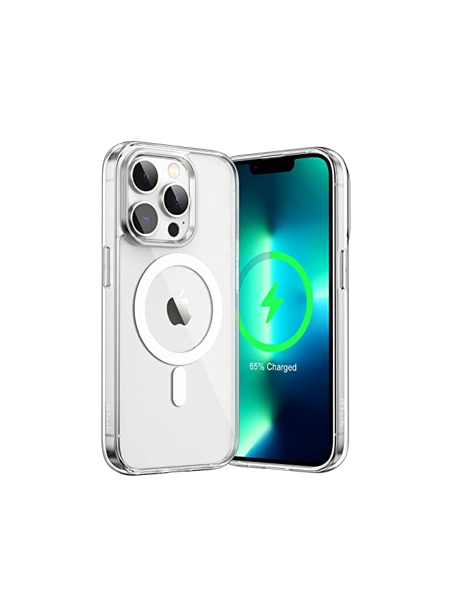 جي تيك حافظة JETech المغناطيسية لهاتف iPhone 13 Pro Max مقاس 6.7 بوصة متوافقة مع الشحن اللاسلكي MagSafe، غطاء ممتص للصدمات للهاتف، ظهر شفاف مضاد للخدش (شفاف) - Image 1