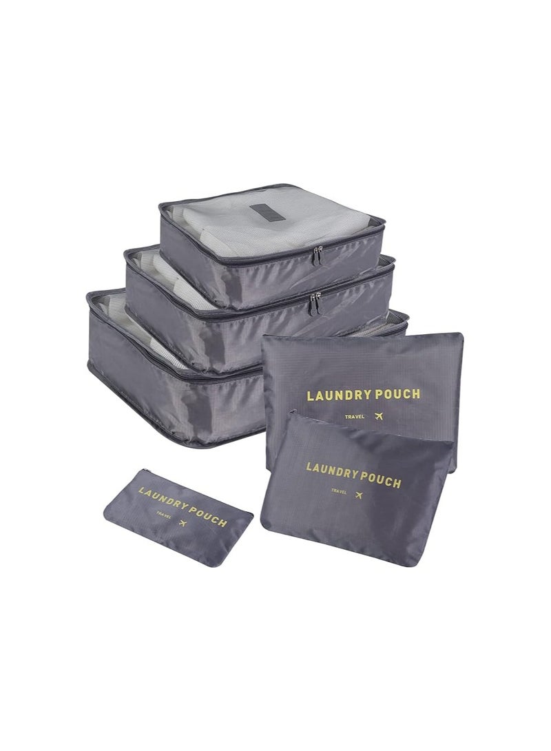 Mn 6pcs Set Travel Luggage Organizer Packing Cubes Set Storage Bag Waterproof Laundry Bag Traveling Accessories - Image 1