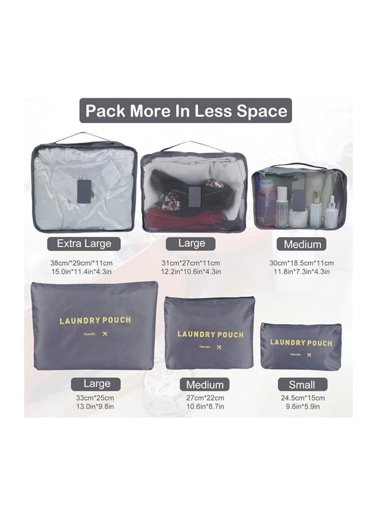 Mn 6pcs Set Travel Luggage Organizer Packing Cubes Set Storage Bag Waterproof Laundry Bag Traveling Accessories - Image 2