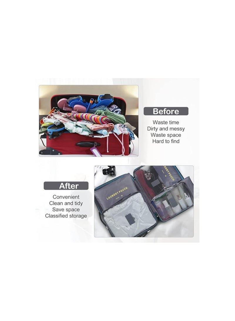 Mn 6pcs Set Travel Luggage Organizer Packing Cubes Set Storage Bag Waterproof Laundry Bag Traveling Accessories - Image 4