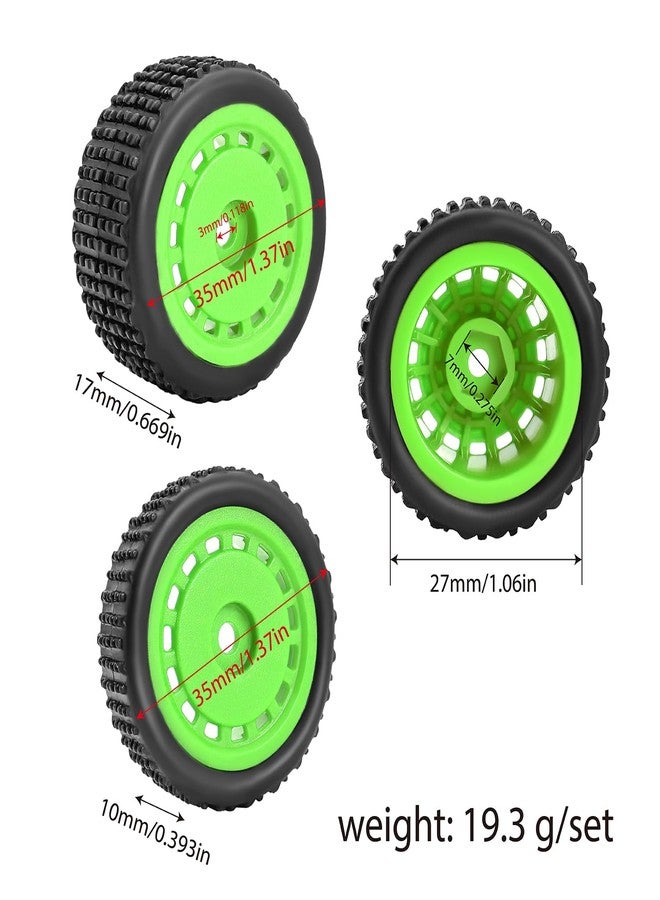 FACCNOY Pre-Mounted Pin Buggy Tires and Wheels Rims Hub Tires Set for 1/24 Losi Micro-B 1/28 Losi Micro-T Wltoys 244016 Upgrade Part (Black Micro-B) - Image 3