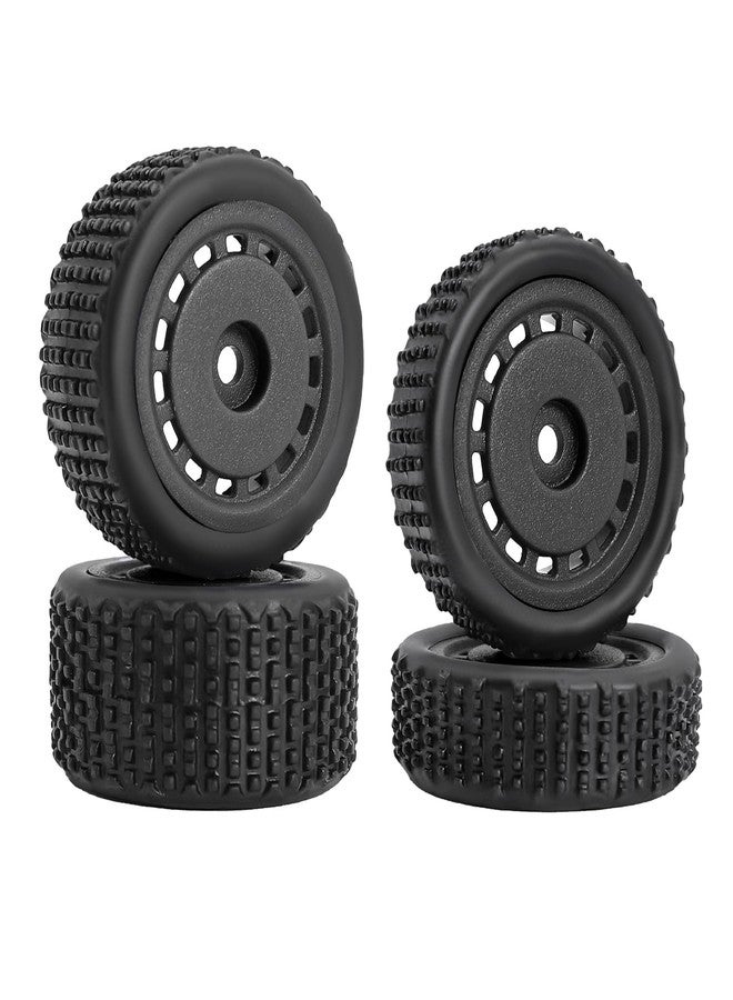 FACCNOY Pre-Mounted Pin Buggy Tires and Wheels Rims Hub Tires Set for 1/24 Losi Micro-B 1/28 Losi Micro-T Wltoys 244016 Upgrade Part (Black Micro-B) - Image 1