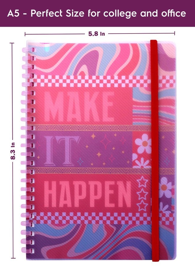 DOODLE A5 Soft Spiral Wiro Notebook with Elastic Band Closure & Pen Holder | Includes Stylish Pen | 160 Ruled Pages | Perfect for School, College & Office Use - Success Starter - Image 4