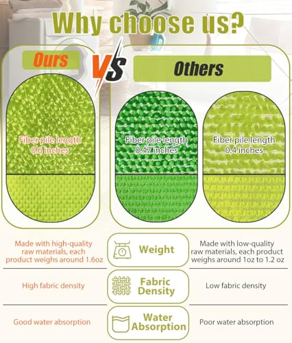 Hoapavi 6 Pack Reusable Microfiber Mop Pads Compatible with Swiffer Sweeper Mop, Washable Wet Mopping Pad Refills and Dry Sweeping Cloths for Hardwood, Vinyl, Tile, Laminate, and Multi-Surface Cleaning - Image 2