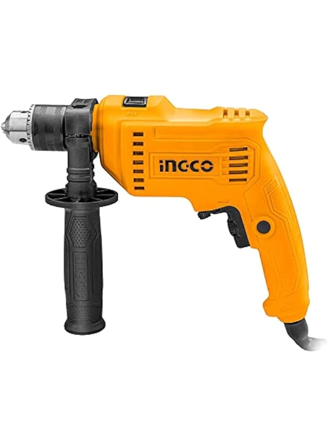 INGCO 680W 13 Mm Electric Hammer Drill For Wood And Concrete Drilling Yellow Id6808 - Image 1