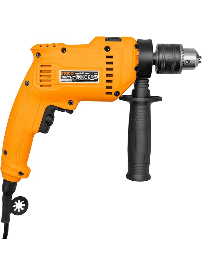 INGCO 680W 13 Mm Electric Hammer Drill For Wood And Concrete Drilling Yellow Id6808 - Image 2
