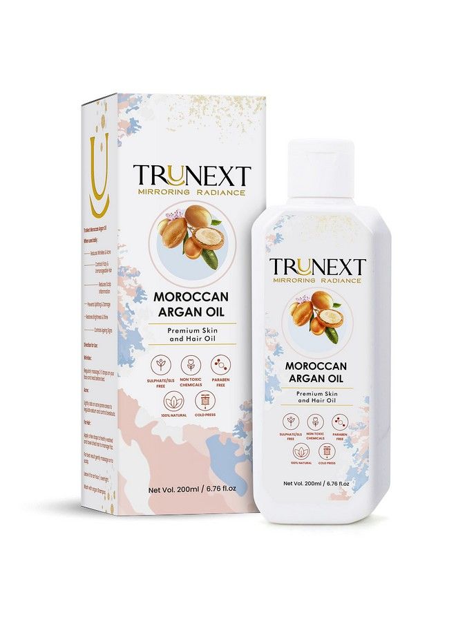 TRUNEXT Moroccan Argan Oil 200Ml +Argan Shampoo 300Ml Hair Combo Hair Care Routine Hair Set Hair Kit - Image 3