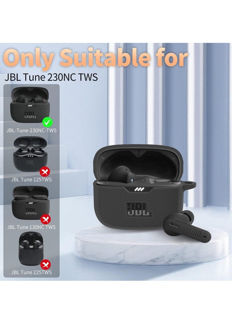 Generic - Silicone Case for JBL Tune 230NC TWS, Protective Cover Scratch Resistant Case Shockproof Cover Protective Shell Rugged Silicone Case Compatible with JBL 230NC Earbuds Charging Case with Carabiner - Image 1