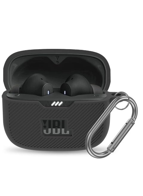 Silicone Case for JBL Tune 230NC TWS, Protective Cover Scratch Resistant Case Shockproof Cover Protective Shell Rugged Silicone Case Compatible with JBL 230NC Earbuds Charging Case with Carabiner