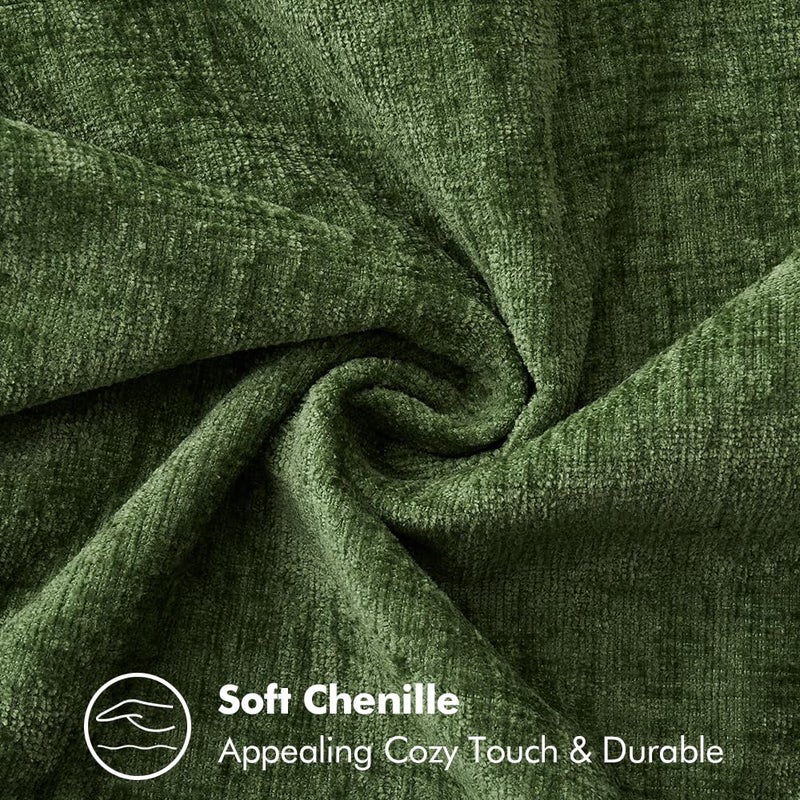 ميولي Miuleee Pack of 2 Couch Throw Convers 20 × 20 بوصة Moss Green Farmhouse Devinative Pillow Covers مع حافة مخيط ناعمة من أغطية وسادة عيد الميلاد الصلبة الصلبة في أريكة غرفة المعيشة أريكة - Image 4