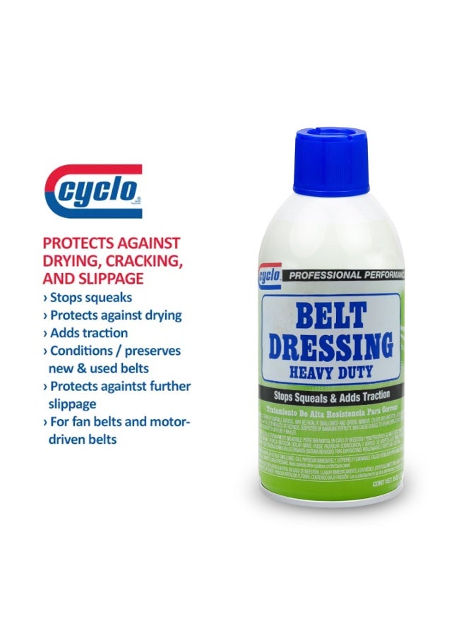 Cyclo Belt Dressing Heavy Duty 226g Automotive Belt Conditioner Spray Stops Squeal Improves Grip Reduces Slippage for Fan Belts V Belts Rubber Belts Car Maintenance Lubricant Treatment - Image 3