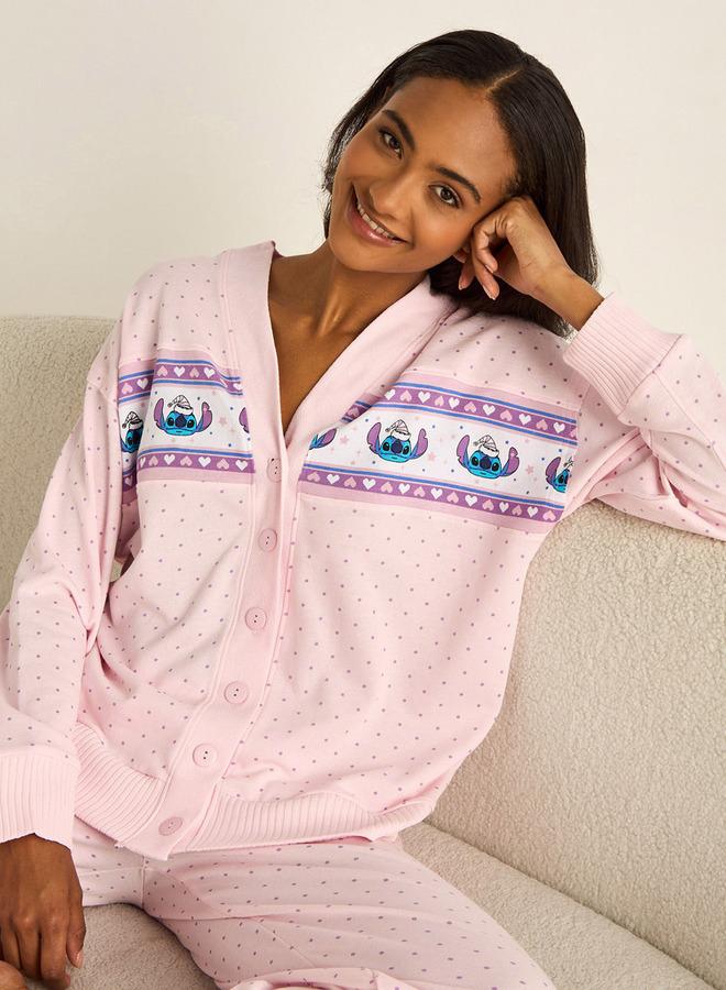 سبلاش فيڤ طقم بيجاما بطبعة غرز قميص بأزرار وبنطلون - Image 2