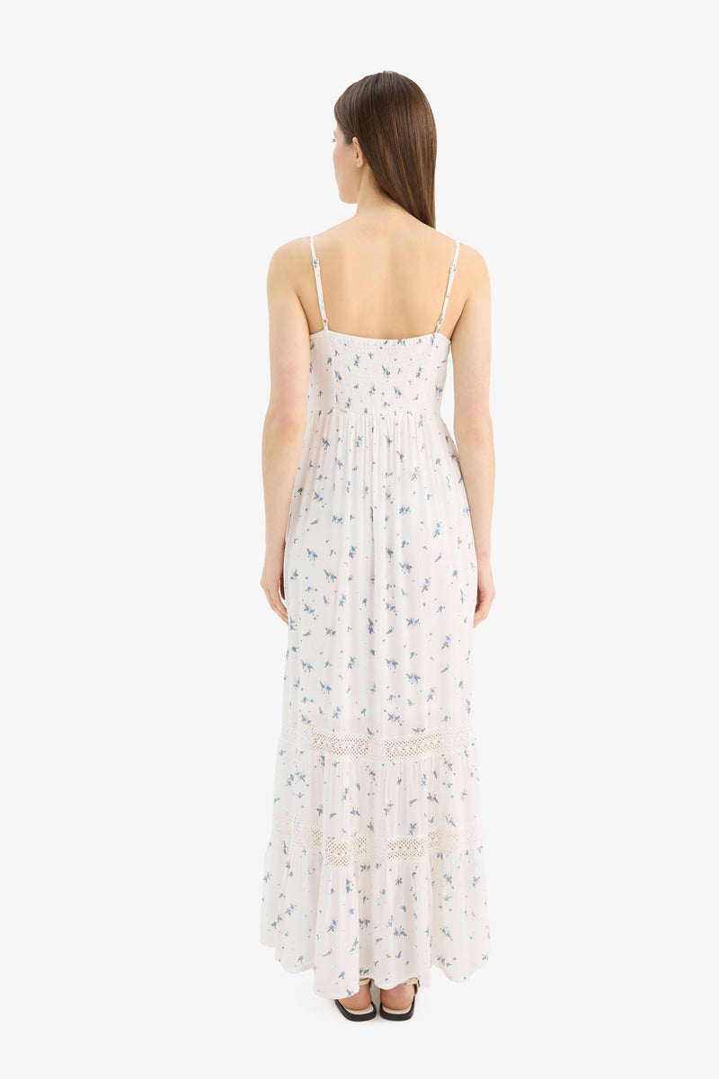 DeFacto Woman A Cut V Neck Crinkle Fabric Sleeveless Midi Dress - Image 3