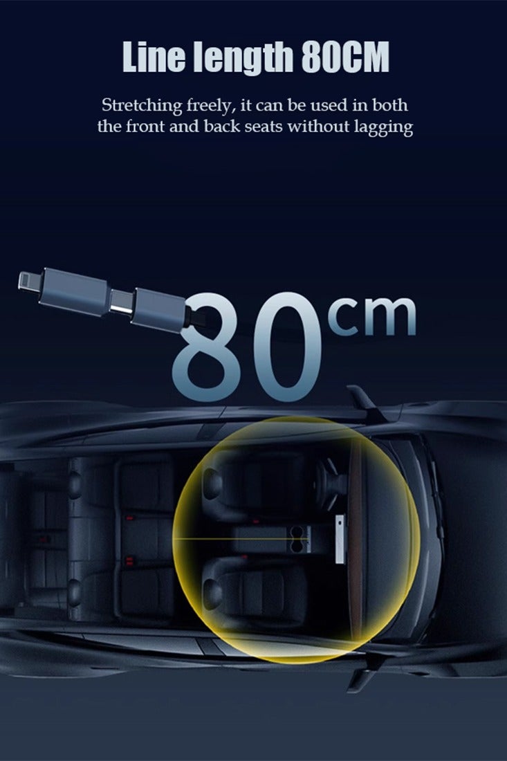 Retractable Car USB Charger, 2025 model, suitable for Tesla 3, supports mobile phone charging, Apple watch charging, and comes with a two-in-one telescopic cable. goodcar - Image 4