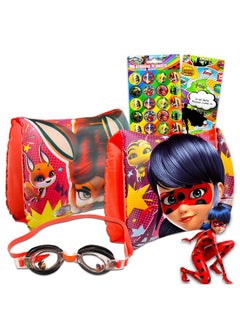 Miraculous Miraculous Ladybug Bath Toys Set - Miraculous Ladybug Summer Pool Toys Bundle with Inflatable Arm Floaties, Goggles, Stickers and More (Miraculous Ladybug Beach Toys)  - Image 1