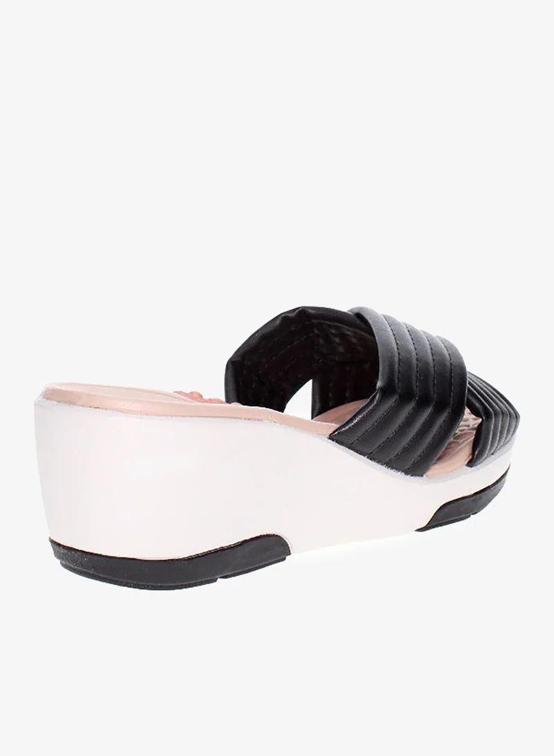 Modare Black Wedge Sandals for Women – Stylish Wedge Heel Sandals for Girls & Daily Wear for Women | Best Price UAE