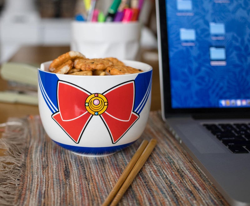 JUST FUNKY Sailor Moon Japanese Ceramic Dinnerware Set | Includes 16-Ounce Ramen Bowl and Wooden Chopsticks | Asian Food Dish Set For Home Kitchen | Kawaii Anime Gifts - Image 3