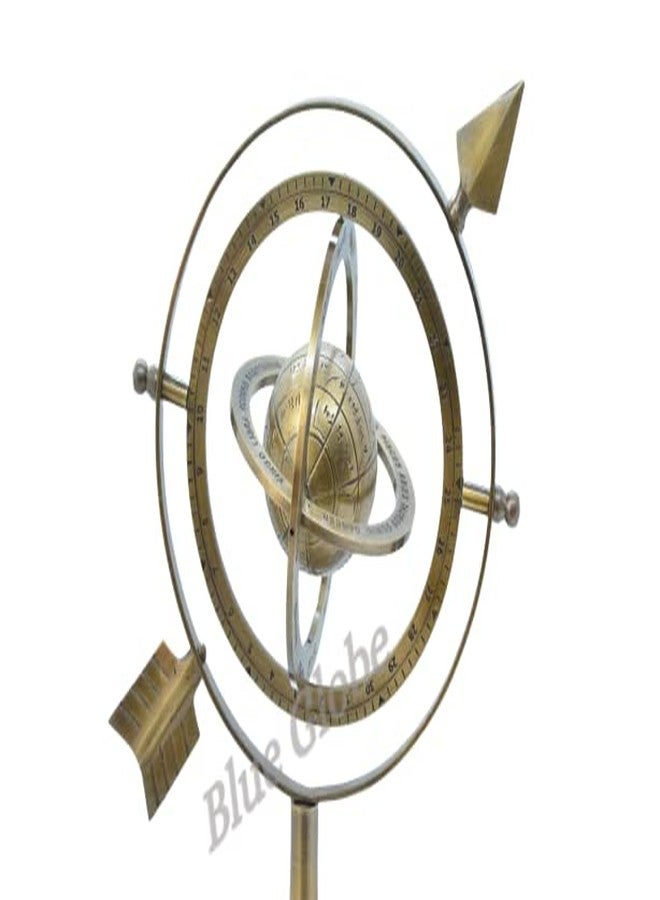 Blue Globe Antique Astrolabe Brass Sphere 10 Brass Tabletop Armillary Nautical Sphere Globe - Brown Sphere World Globe Metal Base Unique Armillary Sphere Astrolabe Marine Export - Image 4