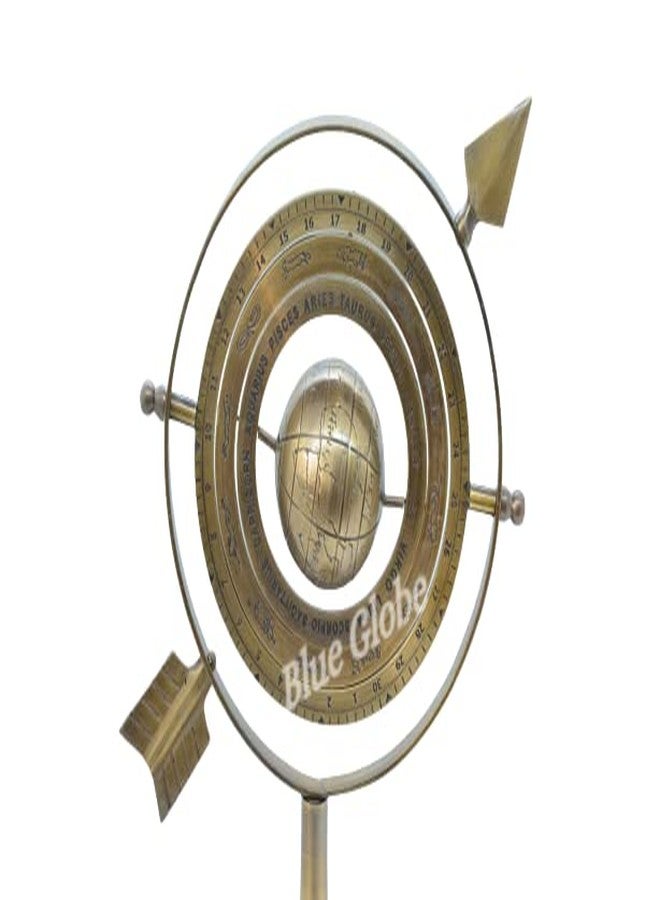 Blue Globe Antique Astrolabe Brass Sphere 10 Brass Tabletop Armillary Nautical Sphere Globe - Brown Sphere World Globe Metal Base Unique Armillary Sphere Astrolabe Marine Export - Image 3