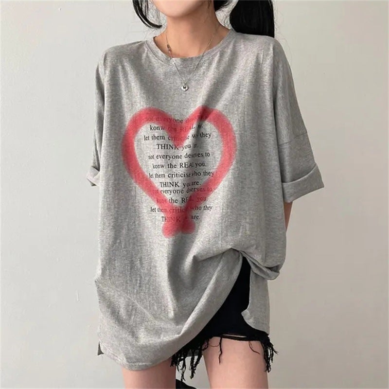 Short-Sleeved T-Shirt Female Summer Design Niche Loose Style Clothing Round Collar Students Cotton White Korean Version - Image 3