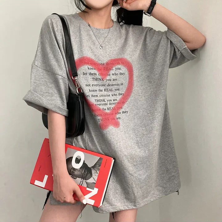 Short-Sleeved T-Shirt Female Summer Design Niche Loose Style Clothing Round Collar Students Cotton White Korean Version - Image 1