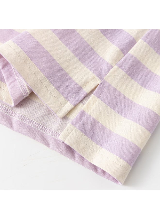 Top melon Ding Guagua Women's Pure Cotton Round Neck Long Sleeve Pajamas Set, Pink, Size 165 - Image 4