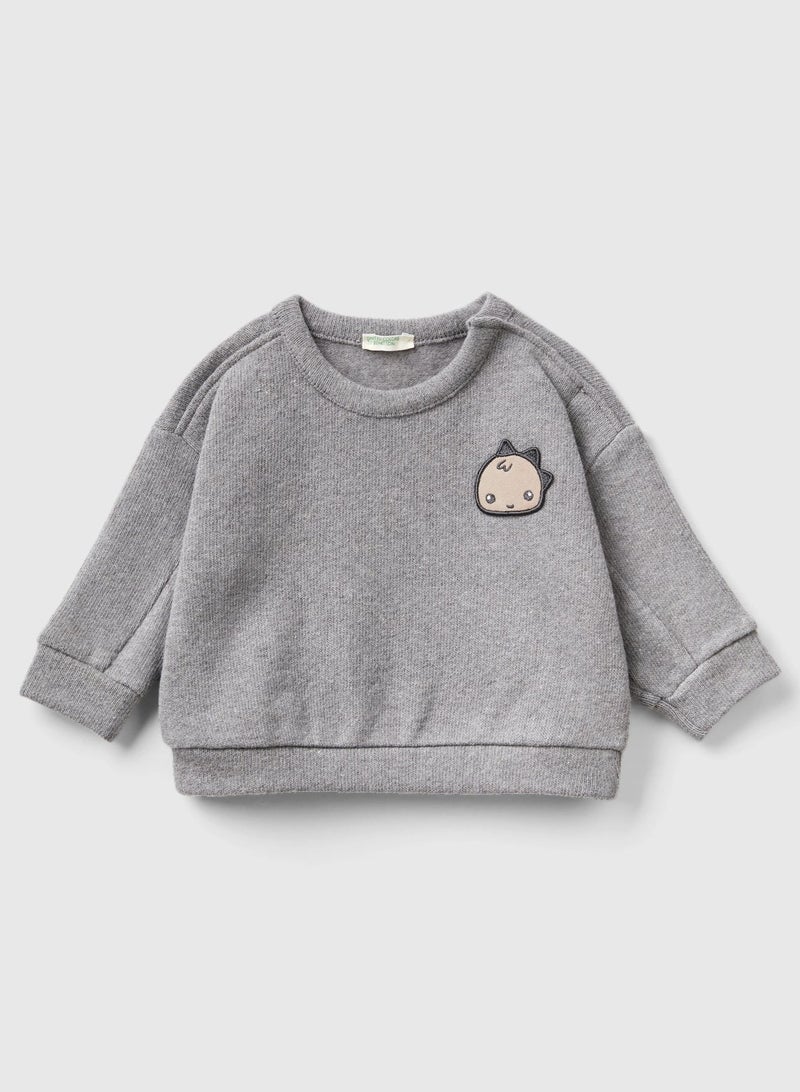 UNITED COLORS OF BENETTON Sweatshirt In Recycled Cotton Blend, 0 - 1 Month - Image 2