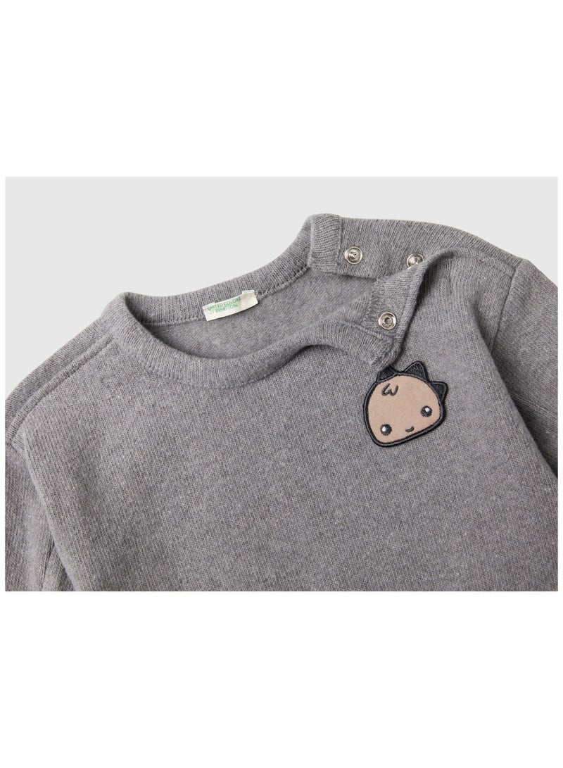 UNITED COLORS OF BENETTON Sweatshirt In Recycled Cotton Blend, 0 - 1 Month - Image 1