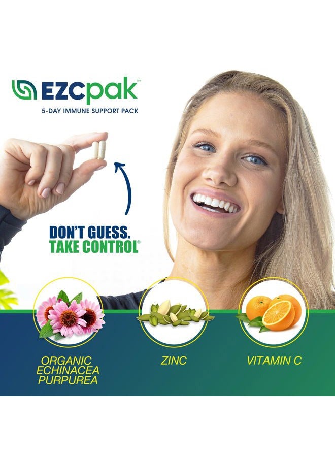 EZC Pak Immune Support Supplement, Vitamin Immune Support Zinc Vitamin C Echinacea, Vitamins for Immune System Support, Immune Boosters for Adults - Immune Support Vitamins - 28 Capsules - Image 5