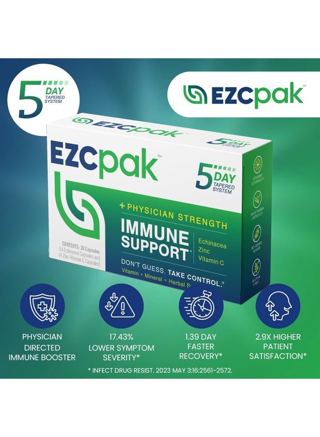 EZC Pak Immune Support Supplement, Vitamin Immune Support Zinc Vitamin C Echinacea, Vitamins for Immune System Support, Immune Boosters for Adults - Immune Support Vitamins - 28 Capsules - Image 3