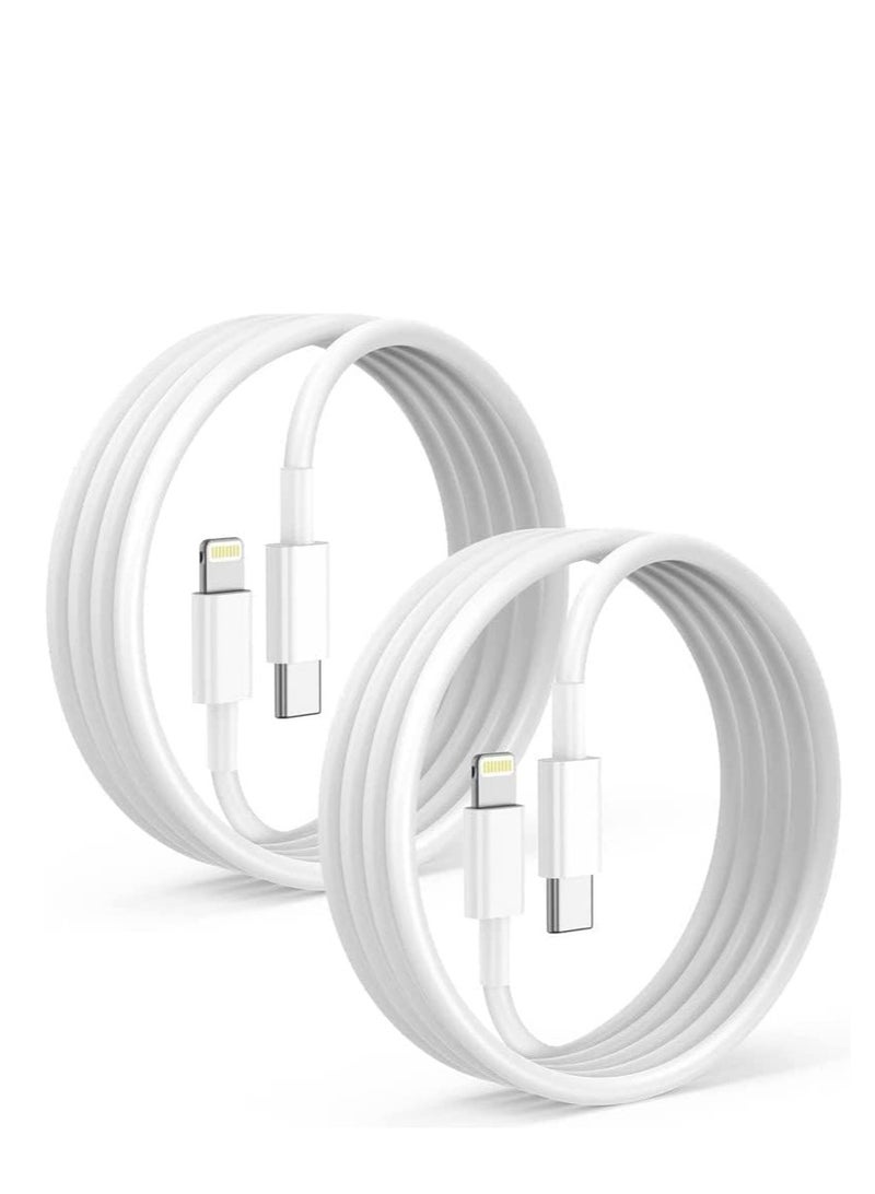 Terabyte iPhone Fast Charger Lightning Cable [Apple MFi Certified] 2-Pack USB-C to Lightning Cable (6.6Ft) - Image 1