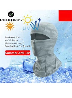 Rockbros UV Sun Protection Mask, Breathable Sport Motorcycle Mask, Comfortable Ski Bike Wind Stopper Face Mask, Skin Friendly Spring Summer Cycling Mask For Cycle Motor Bike, (1pc, Grey)  - Image 2