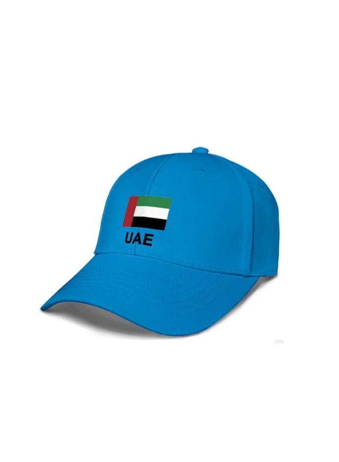 Unisex Baseball Cap with UAE Flag Design, Sun Protection Hat for Outdoor Activities, Blue - Image 1