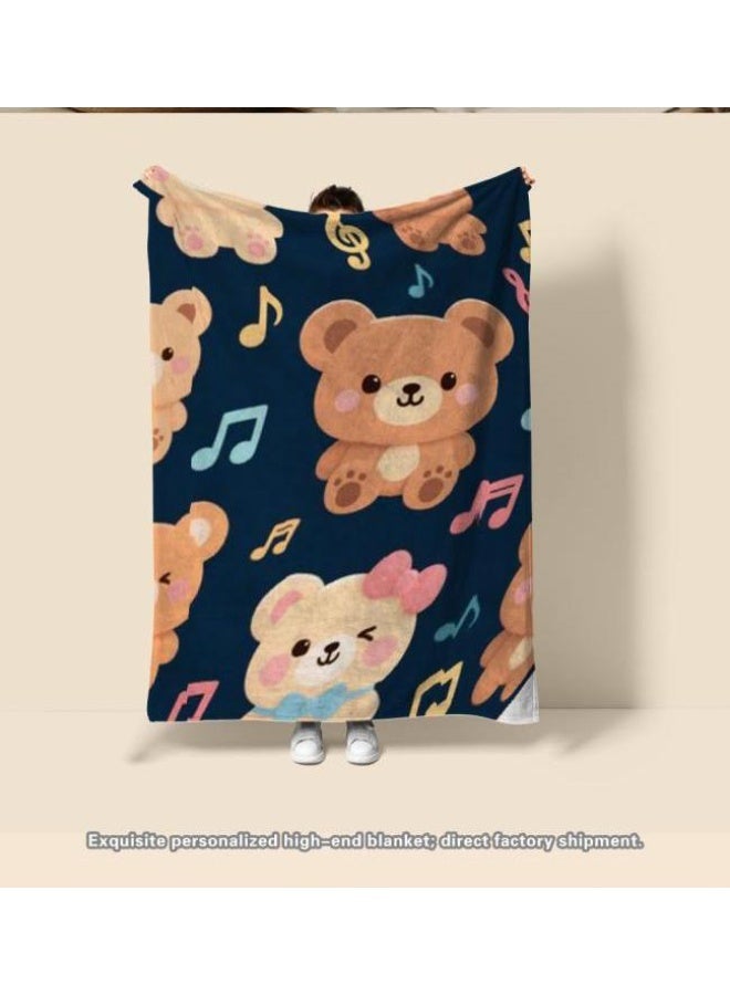 general Baby and children's cartoon flannel thin blanket (warm and comfortable, suitable for sleep, game use) 70cm*100cm