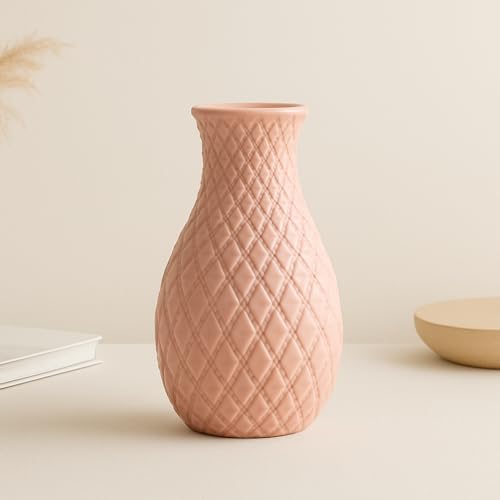 Vendola Nordic Minimalist Plastic Flower Vase for Living Room, Home Decoration Items, Flower Pot for Dining Table, Aesthetic Home Decor, Planters for Room Decoration (Pink) - Image 5