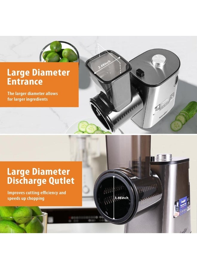 Sonifer SF-5031 500W Electric Vegetable Cutter & Slicer | 6-in-1 Multifunction Food Processor with 304 Stainless Steel Blades for Dicing, Shredding & Grinding | Safe with Pusher & Non-Slip Feet for Home Kitchen - Image 3