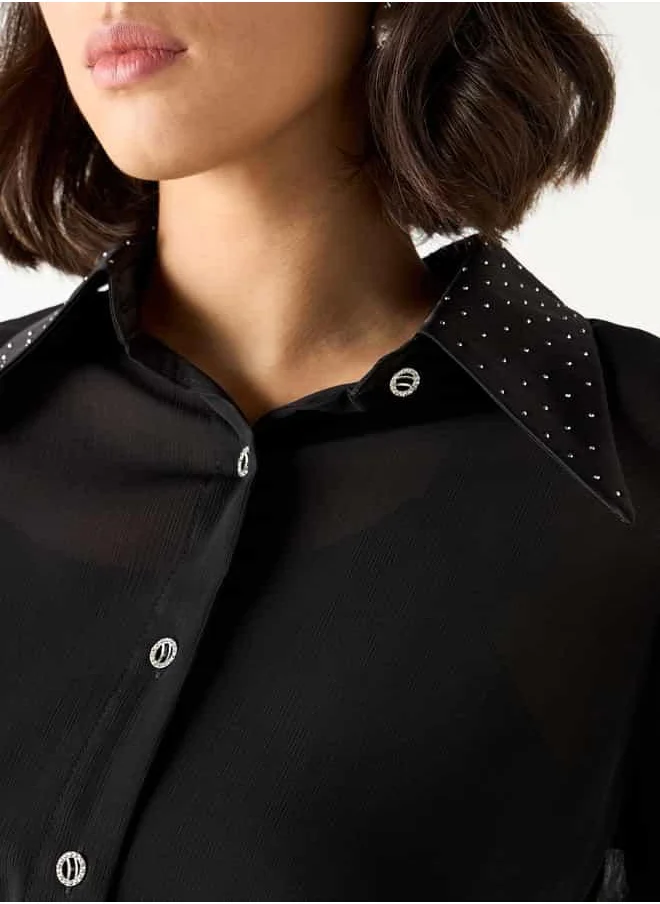 2Xtremz 2Xtremz Embellished Shirt with Long Sleeves