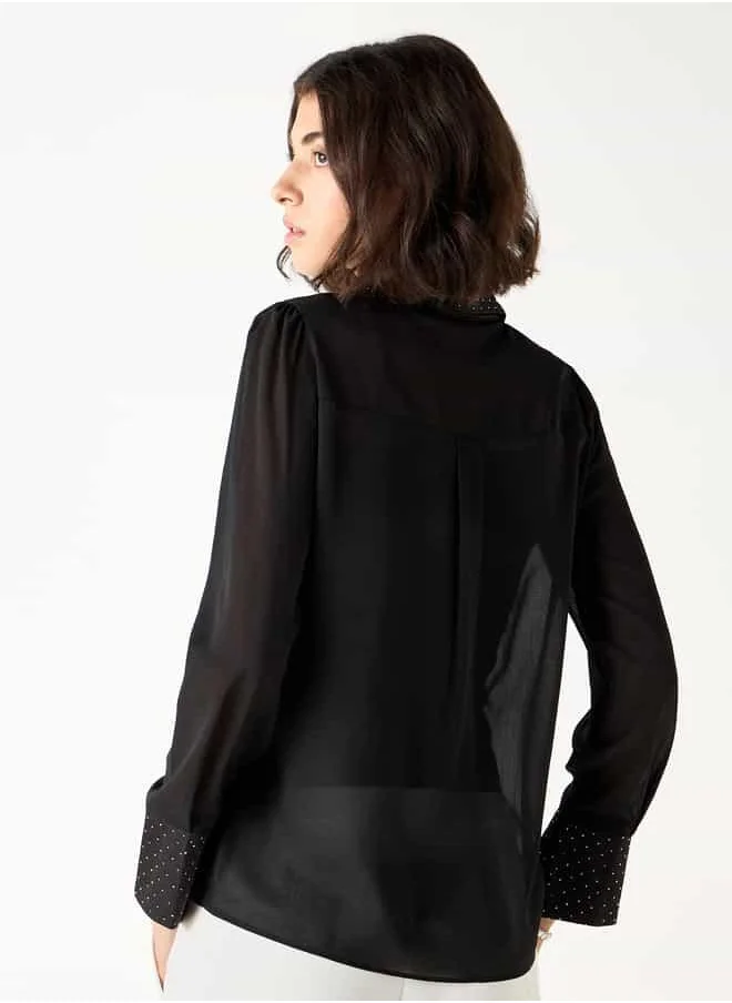 2Xtremz 2Xtremz Embellished Shirt with Long Sleeves