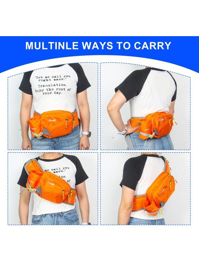 Vnmkp Waist Pack with Water Bottle Holder for Men and Women for Running Climbing Hiking Fitness Cycling and Other Outdoor Sports, Orange - Image 5