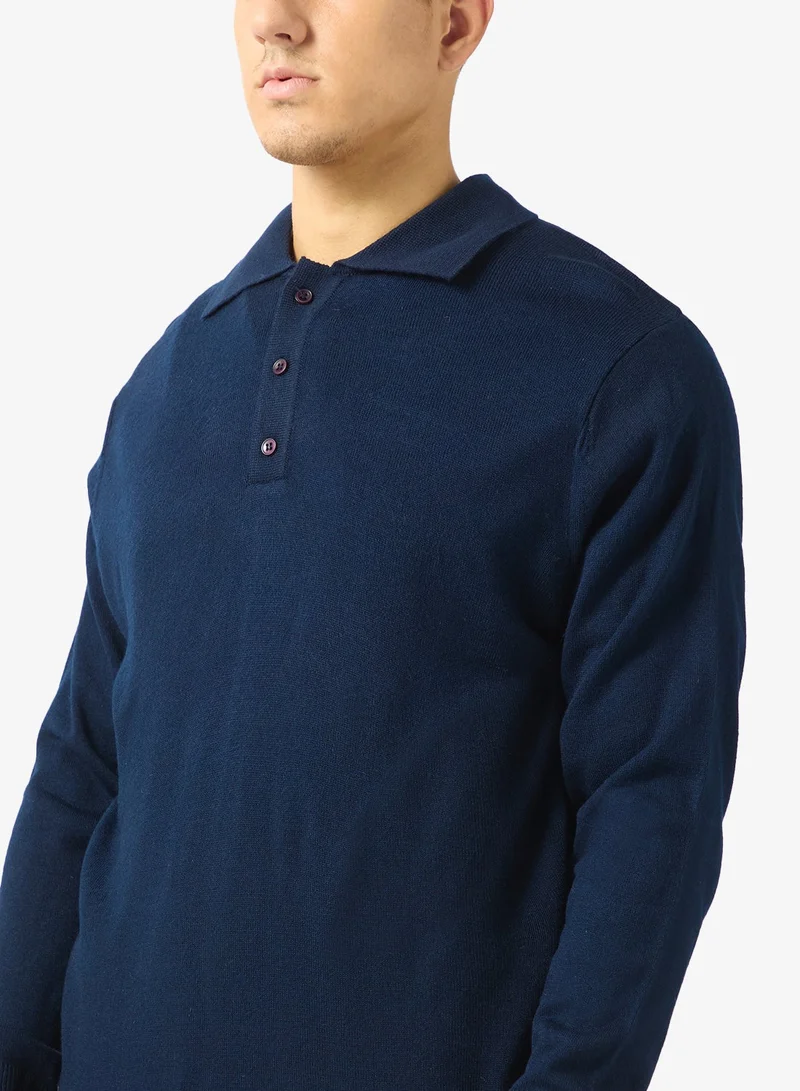 Robert Wood  Casual Polo Neck Pullover Sweater for Men | Best Price UAE