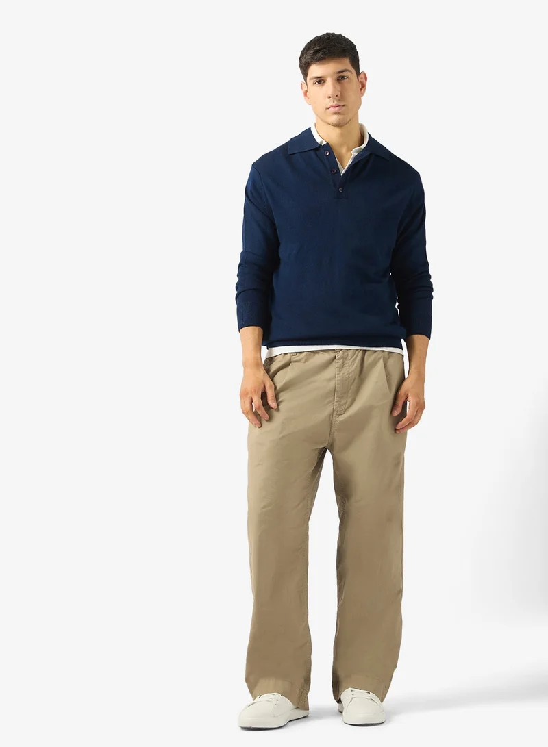 Robert Wood  Casual Polo Neck Pullover Sweater for Men | Best Price UAE