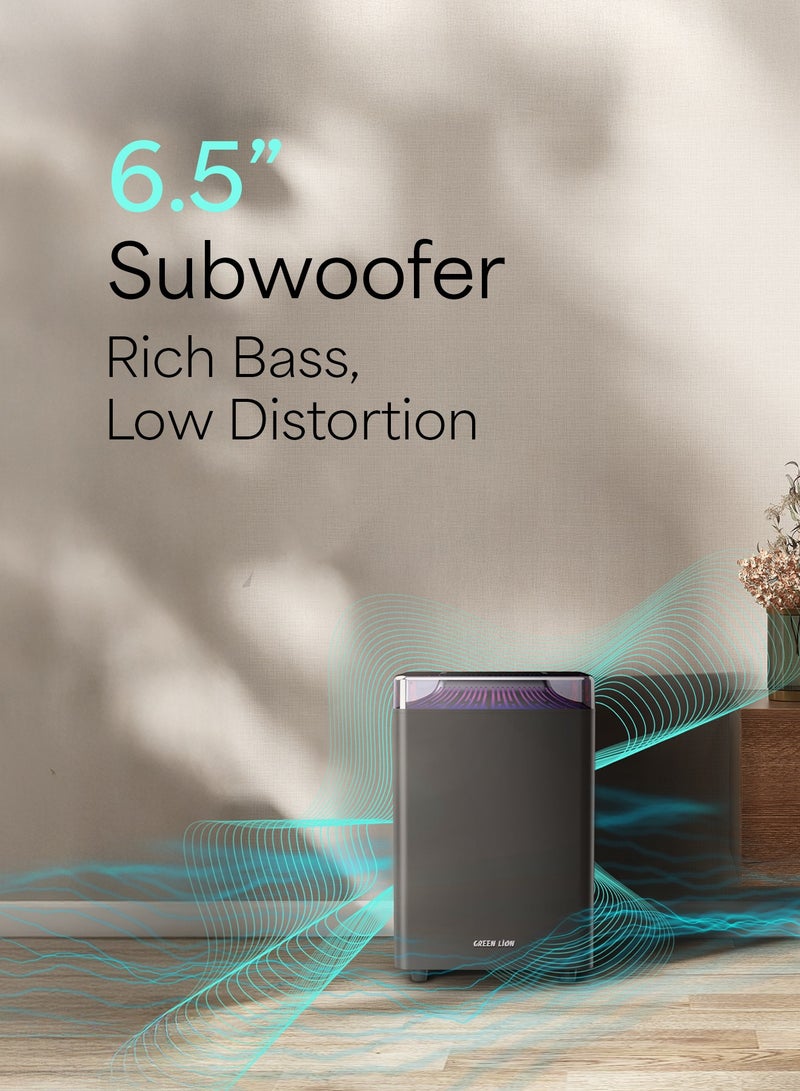 GREEN LION Cinema SP100 Wired Soundbar 2.1 Channel with Quad 2.5 inch Speaker & 6.5 inch Subwoofer / 100W Rated Power / Sound System / Home Theater Sound Bar / Bluetooth V5.0 / Remote Control Included - Black - Image 5