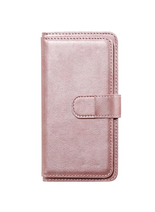 S-TOP Case For iPhone 13 mini Multifunctional Magnetic Copper Buckle Horizontal Flip Solid Color Leather Case with 10 Card Slots & Wallet & Holder & Photo Frame - Image 2