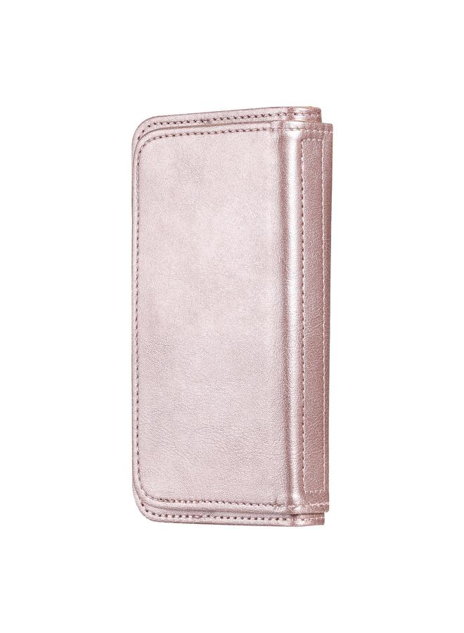 S-TOP Case For iPhone 13 mini Multifunctional Magnetic Copper Buckle Horizontal Flip Solid Color Leather Case with 10 Card Slots & Wallet & Holder & Photo Frame - Image 3