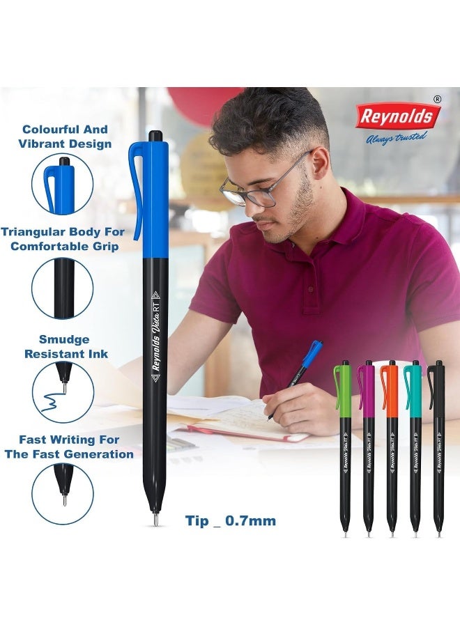 Reynolds Reynolds VISTA Ball Pen SET - 5 BLUE PENS WITH COMFORTABLE GRIP  - Image 2