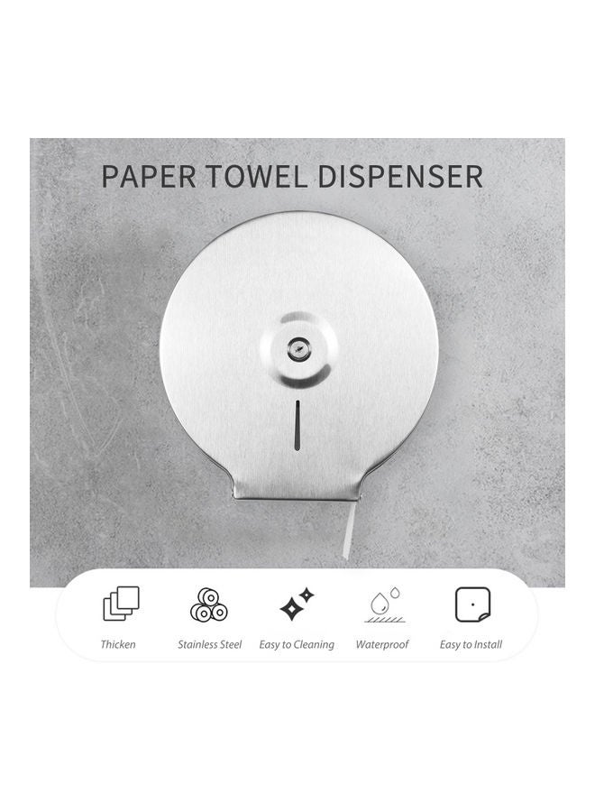 NIBEMINENT Wall Mounted Paper Towel Dispenser Silver 29.00x11.00x27.00cm - Image 3