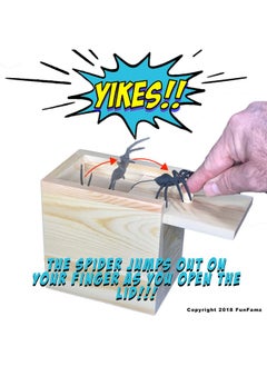 FunFamz The Original Spider Prank Box Funny Wooden Box Toy Prank Hilarious Christmas Money Gift Box Surprise Toy And Gag Gift Practical Joke Bromas Kit  - Image 2